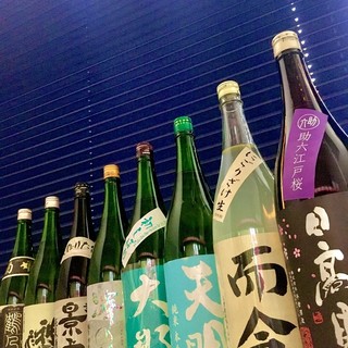 More than 25 types of seasonal sake available at all times. You can also get a set of 3 types to compare drinks.