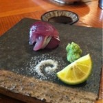 串天力一 - 鯖の刺し身をスダチ＆塩で(*^^*)