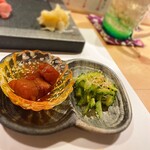 Chokotto Sushi Bettei - ・お通し
                        漬けまぐろ、ガリゴーヤ