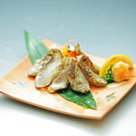 Straw-grilled red sea bream