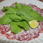 Carpaccio of grilled chateaubriand and herb salt