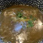 煮干しつけ麺 宮元 - 特製極濃煮干しつけ麺1,190円のつけ汁のアップ