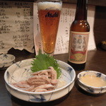 シビワタ生姜と酢味噌400円＋熊野古道ビール550円 （2011.12）