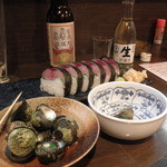 磯物　500円　後ろは甘口の地酒の太平洋 （2011.12）