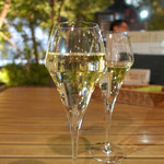 恵比寿 箸庵 - テラスで CAVA〜♬