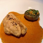 Maison Pic - ⑪カルーナ・ウルガリスの花から取ったハチミツとメドウの甘い蜜を注入した子牛の胸腺