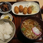 やぶ信 - 日替わり カキフライ定食750円