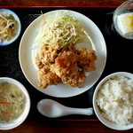 四川料理 江湖 - 中華唐揚げセット・・・ボリューム満点。