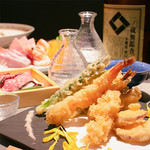 Assorted seasonal fresh fish tempura