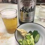 お食事 まるやま - 瓶ビール、お通し