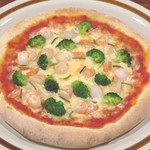 トリノカフェ - 「えびとブロッコリーのPizza」780円