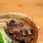 柚木元 - 2019.11 熊鍋2杯目（頬肉）