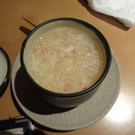 築地玉寿司 舞浜イクスピアリ店 - セットにサービスで付くあったか椀物と海鮮茶碗蒸しの茶わん蒸し。