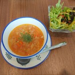 カフェ・シャルム - セットのスープ・サラダ