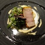 薫 HIROO - 白カジキのカツレツと北海道産鹿のモモ肉