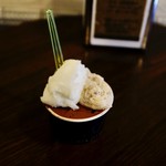 ジェラテリア アクオリーナ - シングー トルタ・ゴローザ 青レモンの3種盛り（670円）税込