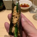 鮨 由う - プリン巻き（あん肝リゾット）