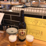 大衆酒場 BEETLE - 2019年11月。赤星の大瓶は580円。