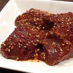 炭火焼肉ふじた - 柔らかいレバーに辛味噌の濃い味付けが合います。