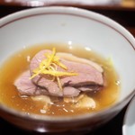 銀座 しのはら - 煮物替わり　合鴨とキノコの鍋