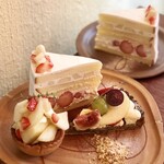 Fukushima Sugar - ラフランスといちごのショートケーキ、ラフランスのタルト、秋の味覚タルト