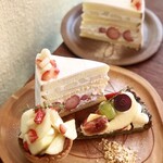 Fukushima Sugar - ラフランスといちごのショートケーキ、ラフランスのタルト、秋の味覚タルト