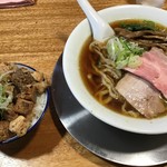 湯の台食堂 - 中華そば（並）+チャーシュー飯　720円+200円