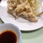 鯉とうなぎのまるます家 - いかのげそ天