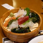 魚民 - 食べ放刺身盛り合わせ。