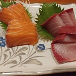 湘南茅ヶ崎 道 - サーモン&ブリ刺身(別個で注文)