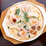 Creamy shrimp doria with plump shrimp