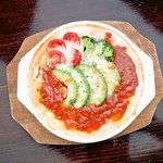 Avocado meat doria with colorful vegetables