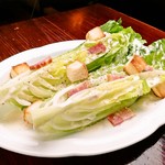 Caesar salad with whole romaine lettuce
