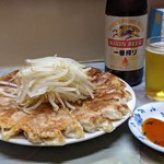 むつ菊 - 餃子・大（20コ）＆ビール