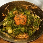 お好み焼き ひろ輝 - えのきと納豆キムチ和え