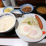 Matsuya - 2019年12月　ソーセージWエッグ定食