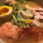 つけ麺一燈 - 雉と海老と貝の細つけ麺＋味玉