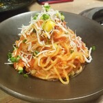 マンツォヴィーノ - ホタテミンチの冷製生トマトソース盛岡冷麺　1,200円