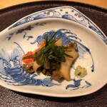 馳走 啐啄一十  - 蝦夷鮑と天草天然車海老の蝦夷鮑肝ソース
