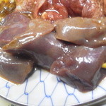 米山 - レバ刺しアップ