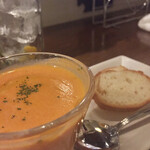 ラ フルール ド スリジエ - 暖かい人参のスープ。すでに寒くなってきた東北の冬には、先付けの優しいスープが染みる。