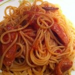 あるでん亭 - ソーセージとトマトソース（大盛り）