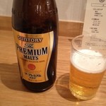 Tori Pota Ramen Sanku - プレミアムモルツ瓶ビール