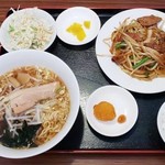 福亭 - ニラレバ＋醤油ラーメン／ランチ