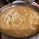 花雷 - 〆うどん(温) 550円 別名 味噌カルボナーラうどん