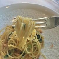 リストランテ･ヒロ チェントロ 丸ビル店 - ランチパスタコース（3,800円＋税サ）桜海老と九条葱のペペロンチーノスパゲッティーニ からすみとともに
