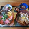 やまき - 料理写真:「鮭わっぱ飯+うどん 990円（税込）」【ランチメニュー】