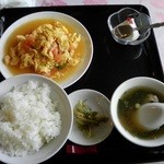 グランシャトー 華城飯店 - 玉子とトマト炒め定食