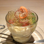 味勧屋 - 生湯葉と焼きナスのじゅんさいジュレかけ