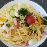 Missa Marina produced by SORRISO - 本日のパスタ「パンチェッタと長葱の菜園風ペペロンチーノ」